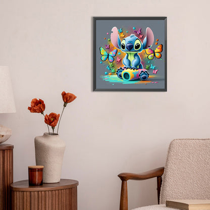 Stitch And The Butterfly - Full Round Drill Diamond Painting 30*30CM