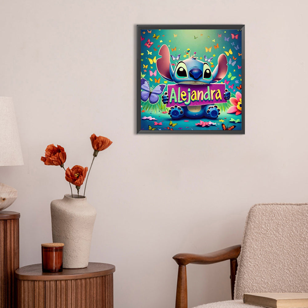 Cartoon Minifigure-Stitch - Full Round Drill Diamond Painting 30*30CM