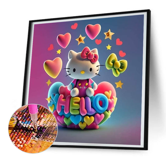 Cartoon Minifigure-Hello Kitty - Full Round Drill Diamond Painting 30*30CM