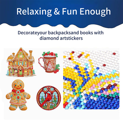 6 PCS Diamond Painting Stickers for Xmas Decor Boy Girl Gift (Xmas House Candle)