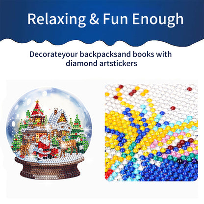 6 PCS Diamond Painting Stickers for Xmas Decor Boy Girl Gift (Xmas Crystal Ball)