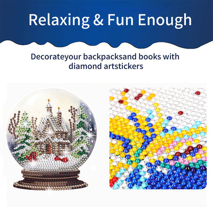 6 PCS Diamond Painting Stickers for Xmas Decor Boy Girl Gift (Xmas Crystal Ball)