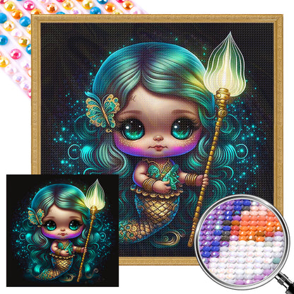 Mermaid Girl - Full AB Round Drill Diamond Painting 40*40CM