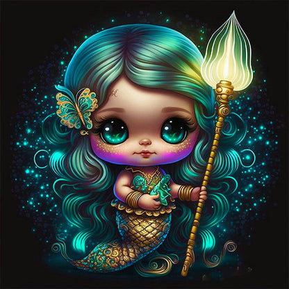 Mermaid Girl - Full AB Round Drill Diamond Painting 40*40CM