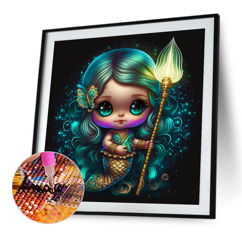 Mermaid Girl - Full AB Round Drill Diamond Painting 40*40CM
