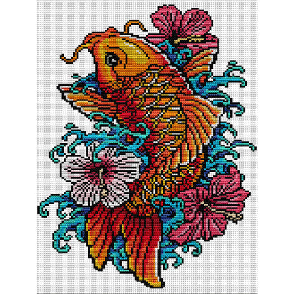 Carp 2 - 14CT Stamped Cross Stitch 29*40CM(Joy Sunday)