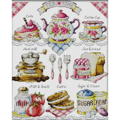 Afternoon Tea Time(2) - 14CT Stamped Cross Stitch 36*44CM(Joy Sunday)