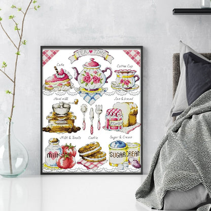 Afternoon Tea Time(2) - 14CT Stamped Cross Stitch 36*44CM(Joy Sunday)