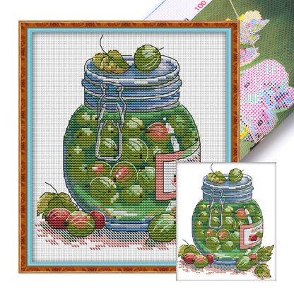 Juicy Gooseberries - 14CT Stamped Cross Stitch 18*21CM(Joy Sunday)