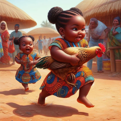 Black Kid - Full Round Drill Diamond Painting 40*40CM