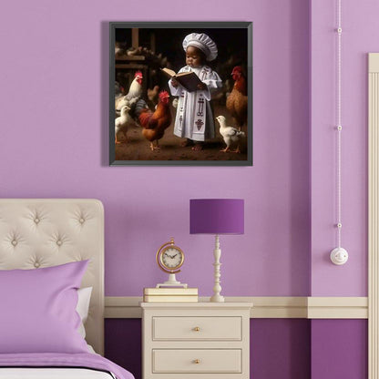 Black Kid - Full Round Drill Diamond Painting 40*40CM