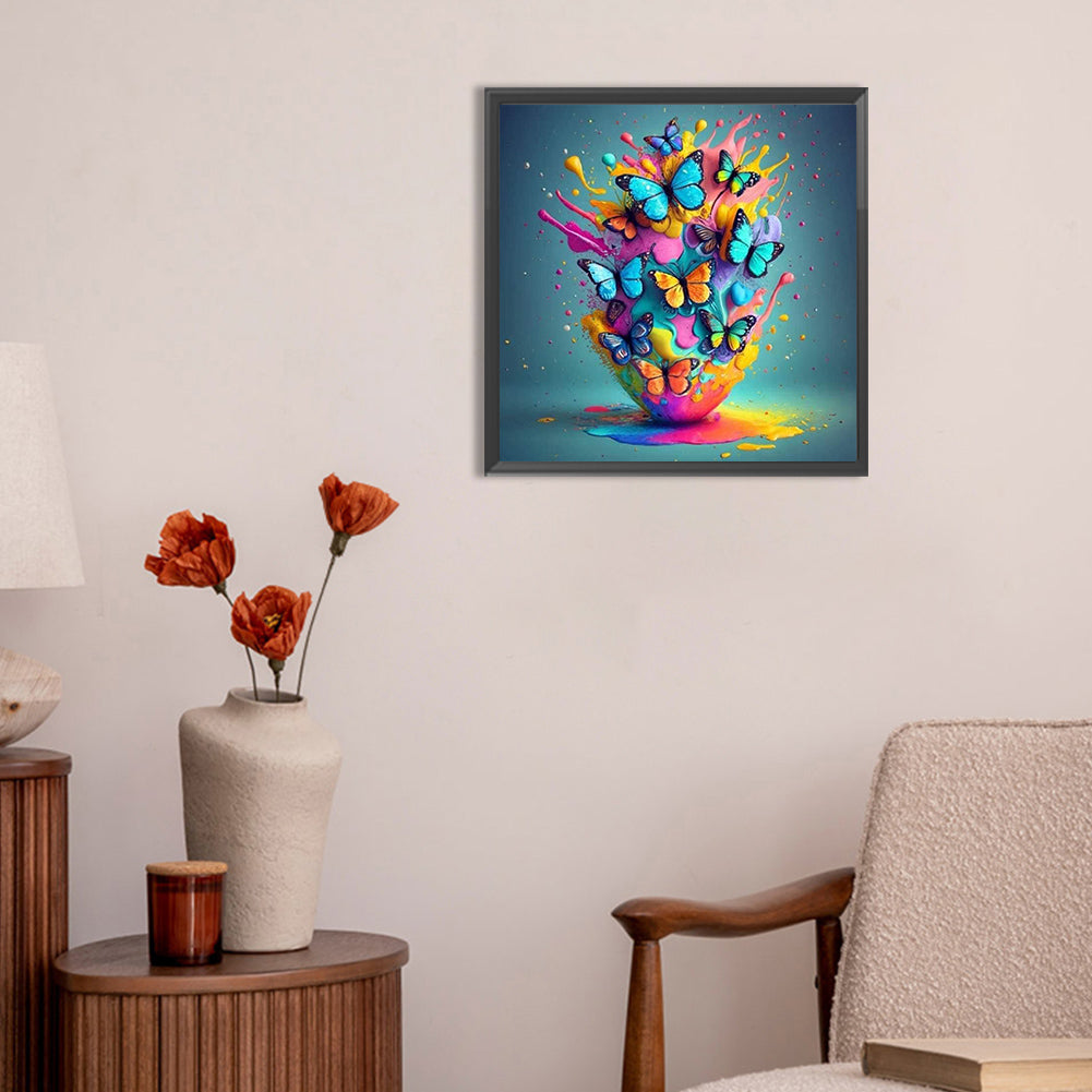 Colorful Butterfly - Full Round Drill Diamond Painting 30*30CM