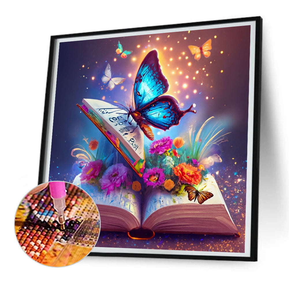 Colorful Butterfly - Full Round Drill Diamond Painting 30*30CM