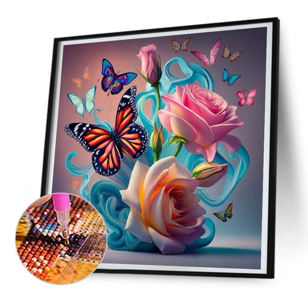 Colorful Butterfly - Full Round Drill Diamond Painting 30*30CM