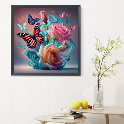 Colorful Butterfly - Full Round Drill Diamond Painting 30*30CM