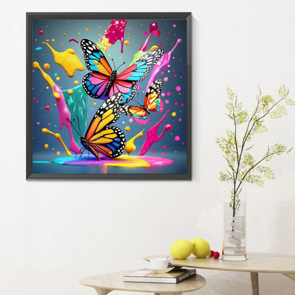 Colorful Butterfly - Full Round Drill Diamond Painting 30*30CM