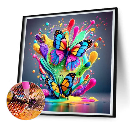 Colorful Butterfly - Full Round Drill Diamond Painting 30*30CM