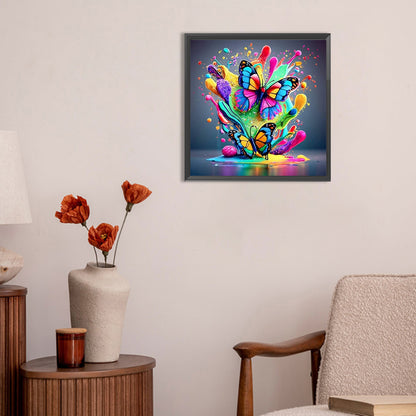 Colorful Butterfly - Full Round Drill Diamond Painting 30*30CM