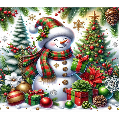 Snowman - Full Round Drill Diamond Painting 40*35CM