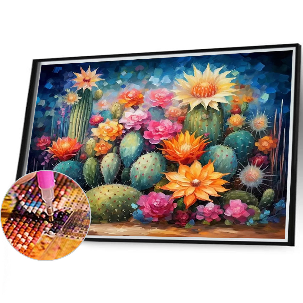 Cactus Flower - Full Round Drill Diamond Painting 40*35CM