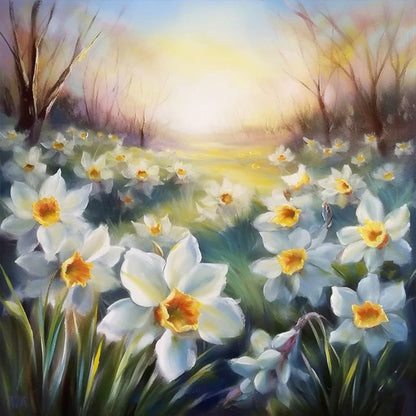 Narcissus - Full Round Drill Diamond Painting 40*40CM