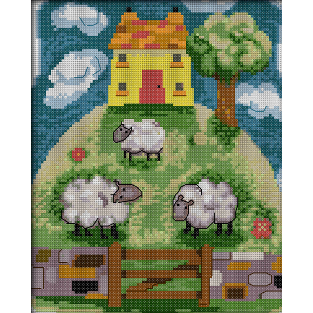 Dream Ranch - 14CT Stamped Cross Stitch 22*29CM(Joy Sunday)