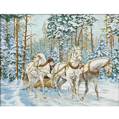 Snowmobile - 14CT Stamped Cross Stitch 65*52CM(Joy Sunday)