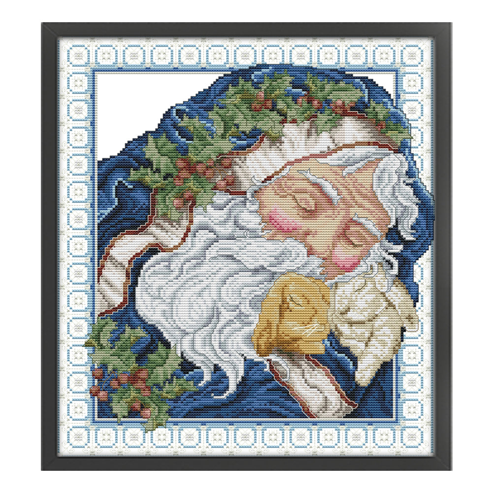 Intoxicated Santa Claus - 14CT Stamped Cross Stitch 35*39CM(Joy Sunday)