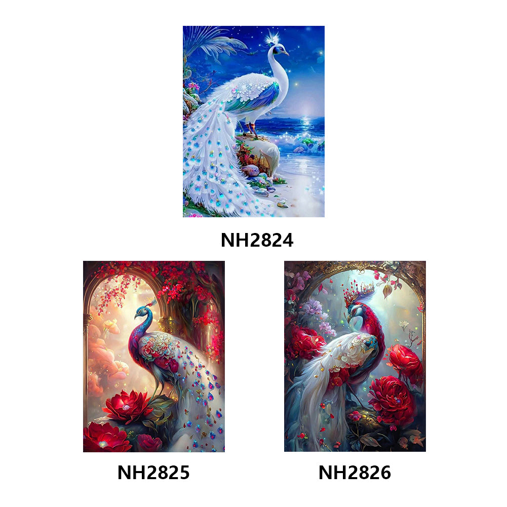 Gorgeous Peacock - Full Round Drill Diamond Painting 30*40CM