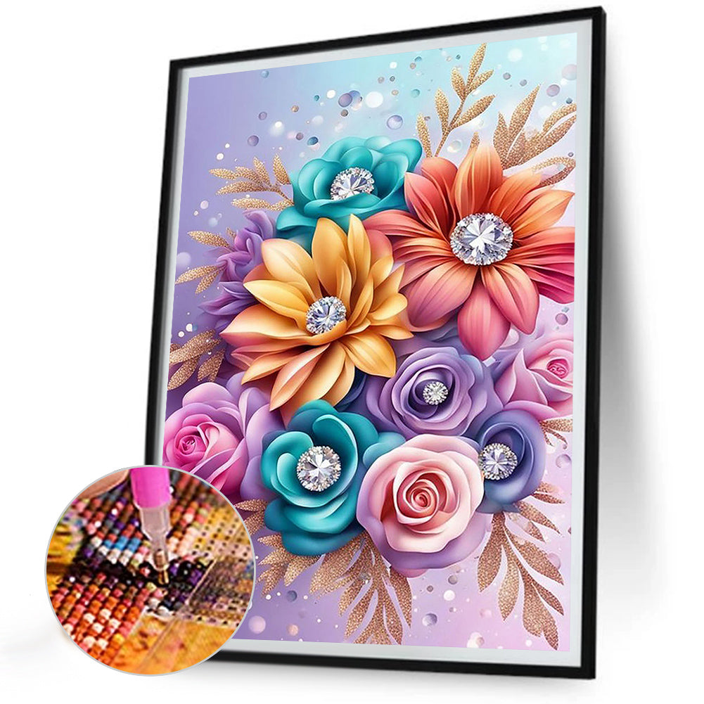 Flower Of Celebration - Full Round Drill Diamond Painting 30*40CM