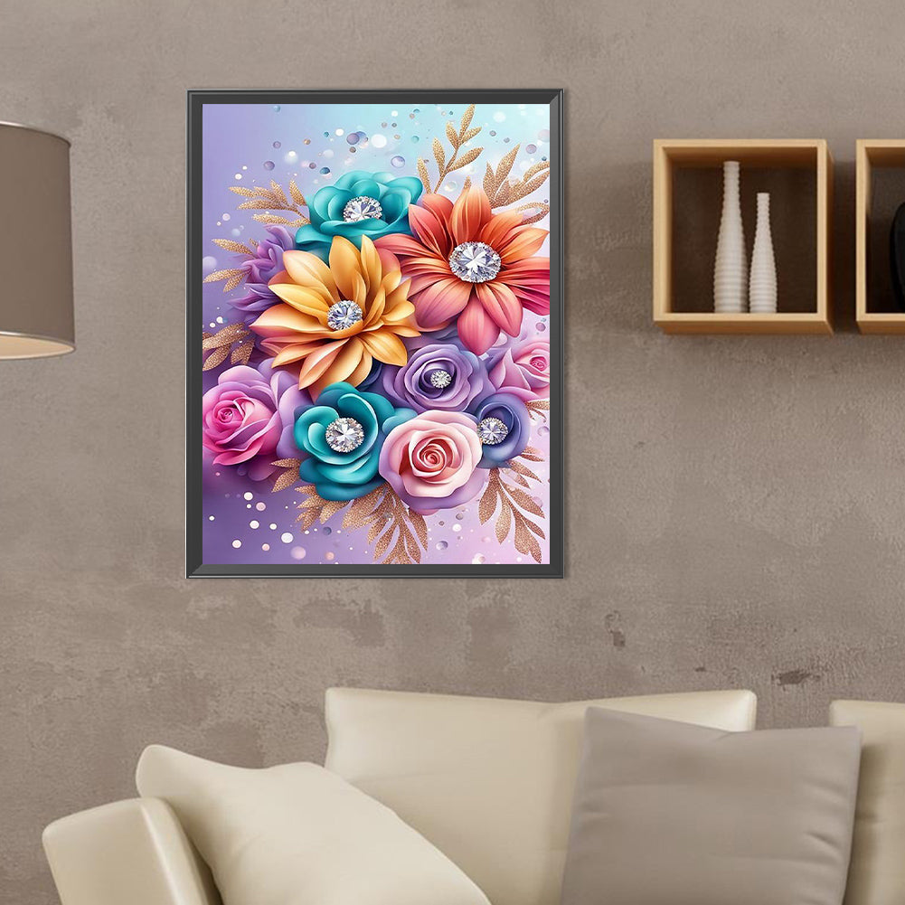 Flower Of Celebration - Full Round Drill Diamond Painting 30*40CM