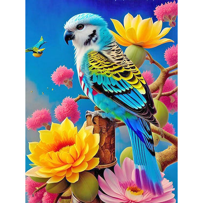 Parrot On Flower Branch - Full Round Drill Diamond Painting 30*40CM