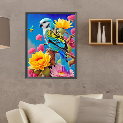 Parrot On Flower Branch - Full Round Drill Diamond Painting 30*40CM