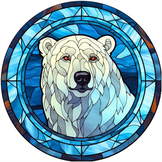 Polar Bear Glass Painting - Full Round Drill Diamond Painting 30*30CM