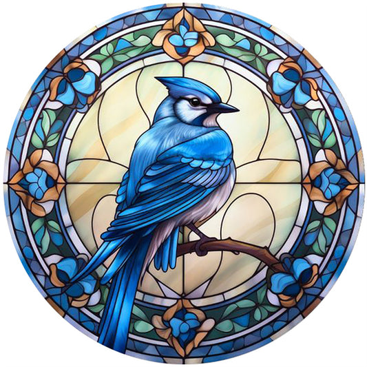 Blue Jay Glass Painting - Full Round Drill Diamond Painting 30*30CM