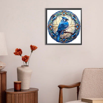 Blue Jay Glass Painting - Full Round Drill Diamond Painting 30*30CM