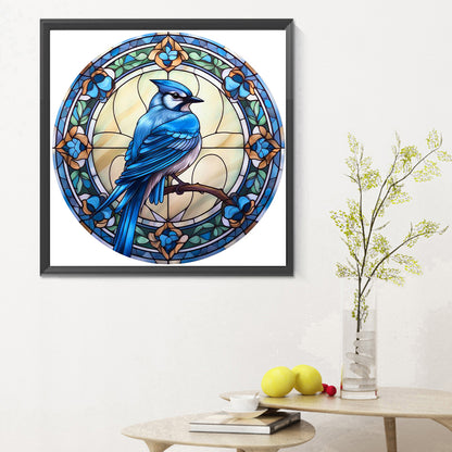 Blue Jay Glass Painting - Full Round Drill Diamond Painting 30*30CM