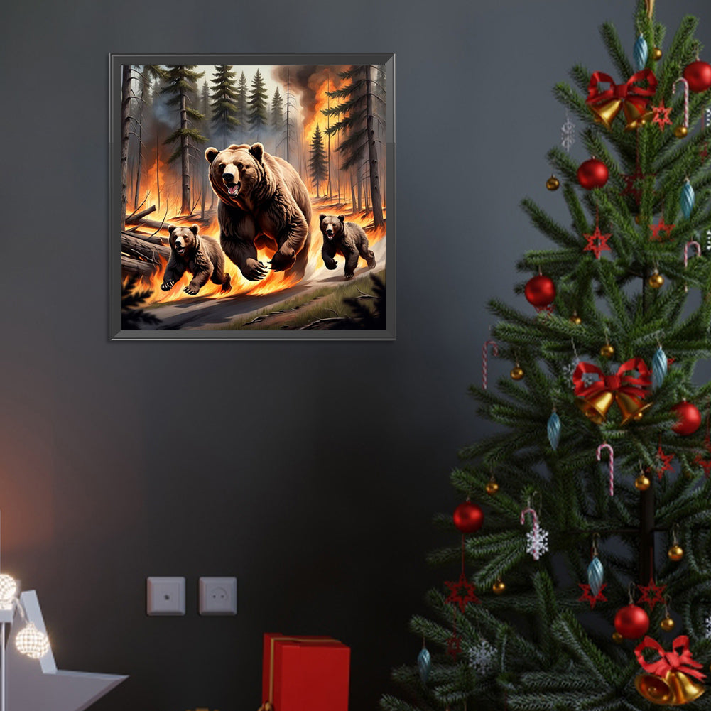 Brown Bear - Full Round Drill Diamond Painting 40*40CM