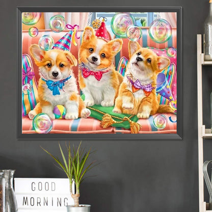 Puppy Party - Full Square Drill Diamond Painting 50*40CM