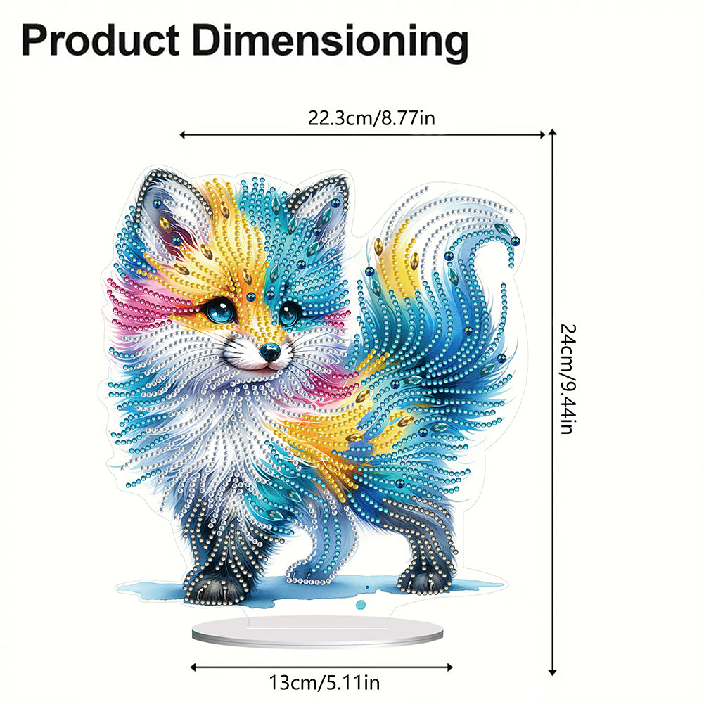 Acrylic Colourful Fox Diamond Painting Desktop Decorations for Home Office Decor