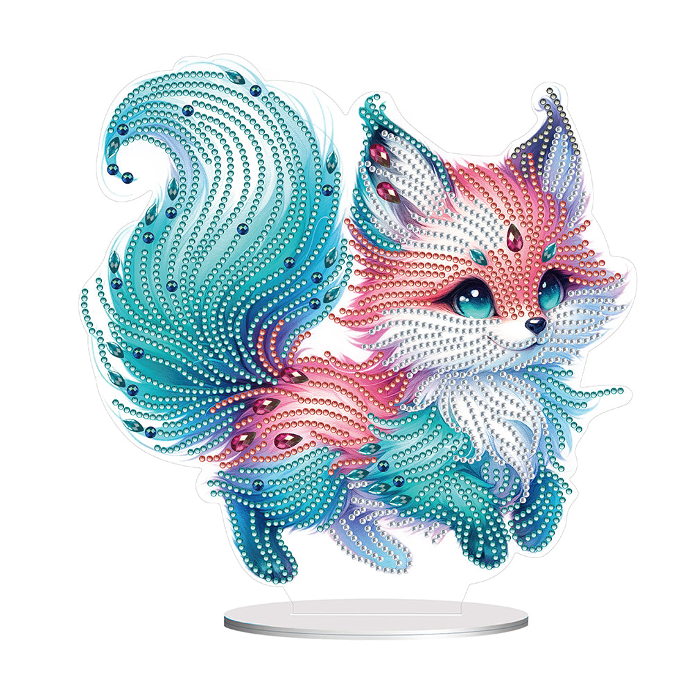 Acrylic Colourful Fox Diamond Painting Desktop Decorations for Home Office Decor