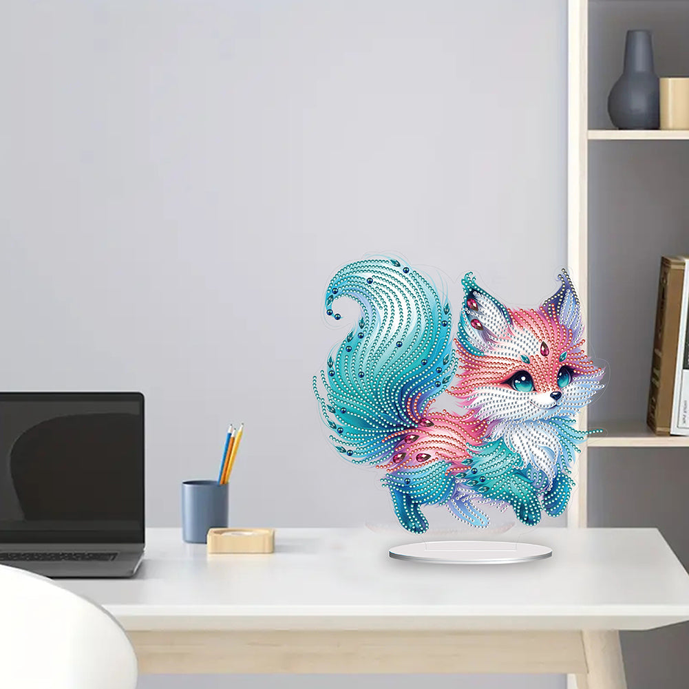 Acrylic Colourful Fox Diamond Painting Desktop Decorations for Home Office Decor