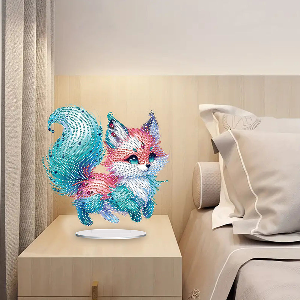 Acrylic Colourful Fox Diamond Painting Desktop Decorations for Home Office Decor