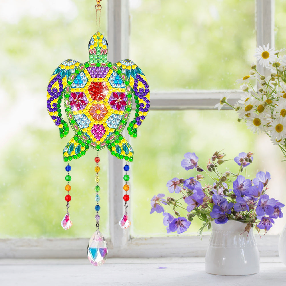 Suncatcher Double Sided Crystal Painting Ornaments for Windows Decor (Turtle)
