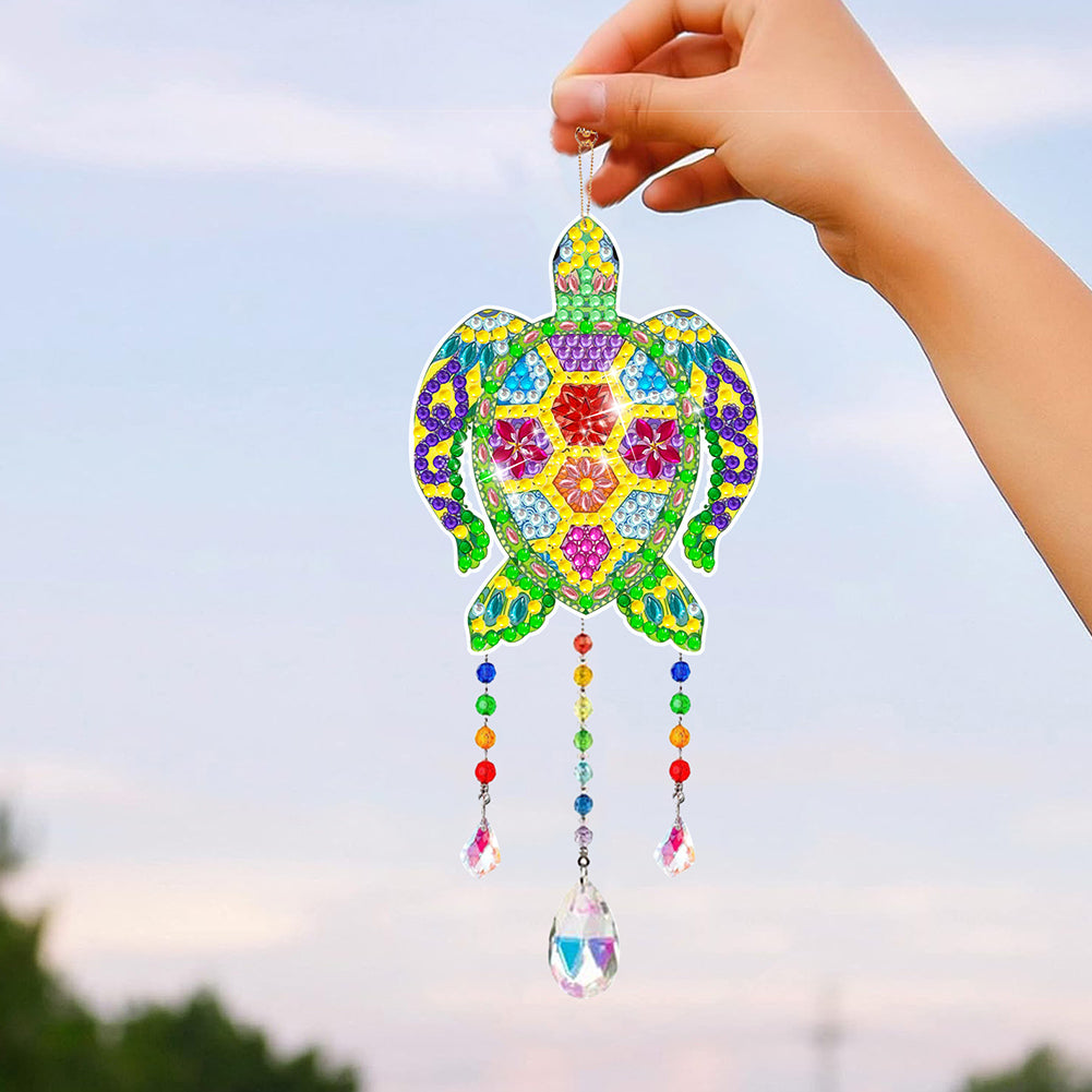 Suncatcher Double Sided Crystal Painting Ornaments for Windows Decor (Turtle)