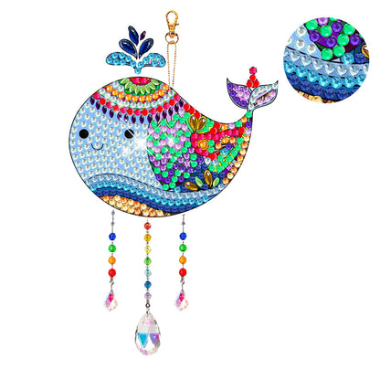 Suncatcher Double Sided Crystal Painting Ornaments for Windows Decor (Dolphin)