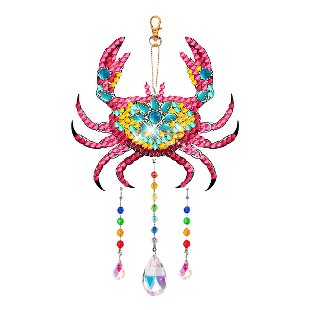 Suncatcher Double Sided Crystal Painting Ornaments for Windows Decor (Crab)