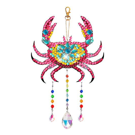 Suncatcher Double Sided Crystal Painting Ornaments for Windows Decor (Crab)