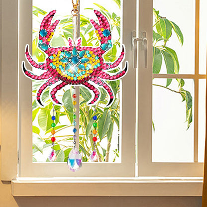 Suncatcher Double Sided Crystal Painting Ornaments for Windows Decor (Crab)