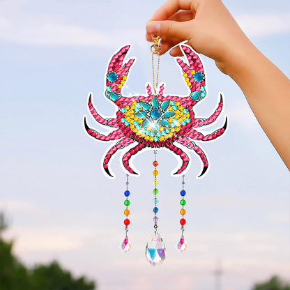 Suncatcher Double Sided Crystal Painting Ornaments for Windows Decor (Crab)